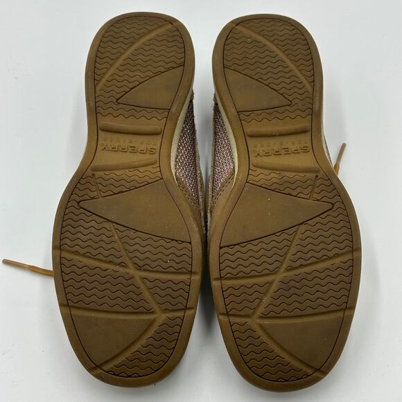 Sperry Top Sider Intrepid Glitter Leather Tan Boat Shoes Womens Size 5M STS92459 - Picture 14 of 16